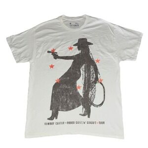 Beyonce Most Wanted Tee M White Cowboy Carter Tour 2025 Merch NEW *flaw